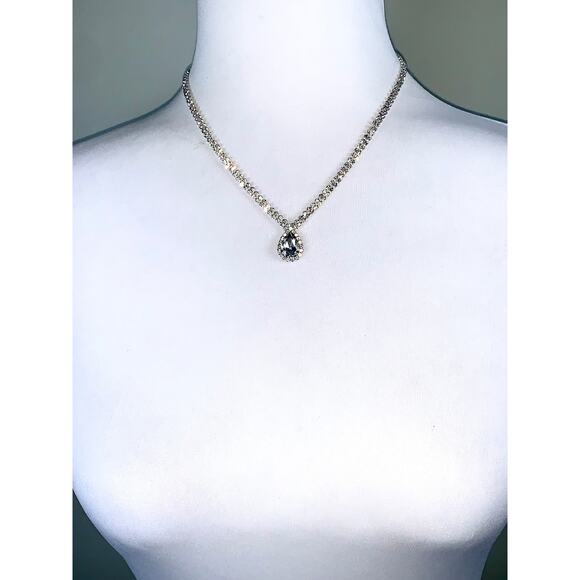 Napier Double Strand Rhinestone Teardrop Pendant Statement Necklace NWT - Picture 4 of 6